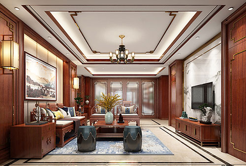 广南小清新格调的现代简约别墅中式设计装修效果图
